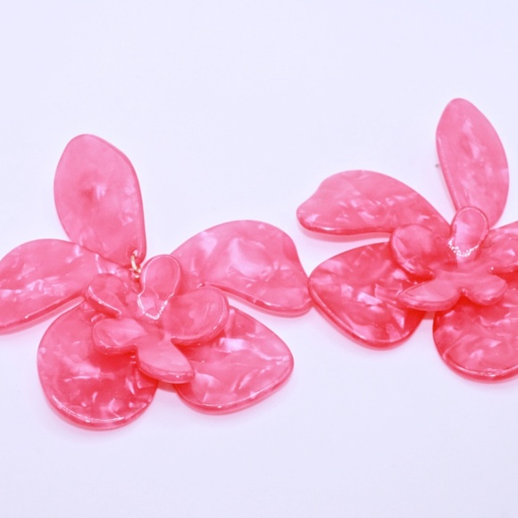 Pink Statement Earrings - Picture 3 of 3